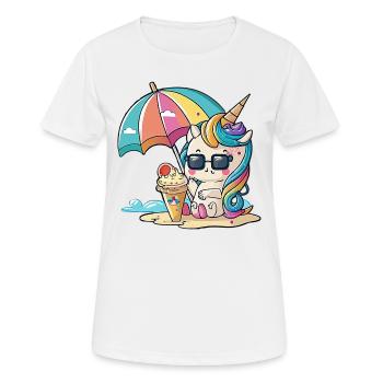 Arc-en-ciel d’été - Un jeu de couleurs - T-shirt respirant Femme - blanc - Devant - AI Model Female 172 dark (172cm)