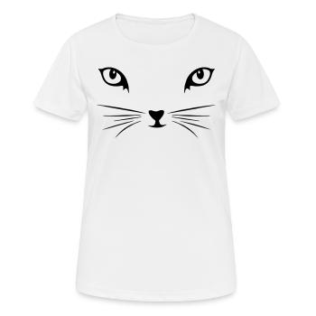 Cat eyes cat face eyes eye whiskers - Women's Breathable T-Shirt - white - Front - AI Model Female 172 dark (172cm)