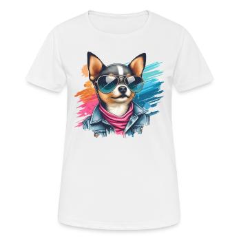Chihuahua Splash Kunst - Frauen T-Shirt atmungsaktiv - Weiß - Vorne - AI Model Female 172 dark (172cm)