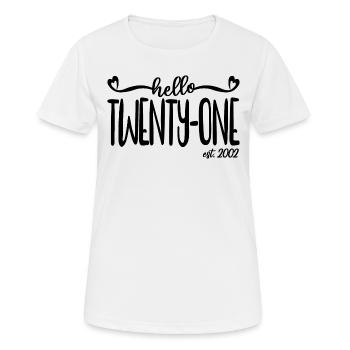 21st Birthday Women Hello Twenty-One Est. 2002 - Women's Breathable T-Shirt - white - Front - AI Model Female 172 dark (172cm)
