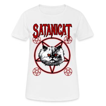 SATANICAT - T-shirt respirant Femme - blanc - Devant - AI Model Female 172 dark (172cm)