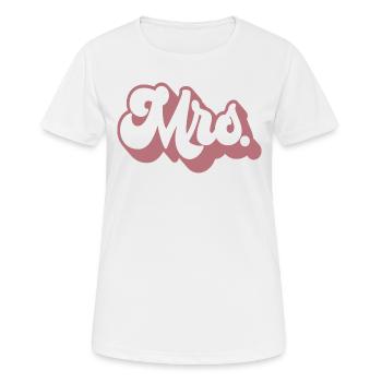 Mrs. Matching Couple Engagement Wedding Honeymoon - Women's Breathable T-Shirt - white - Front - AI Model Female 172 dark (172cm)