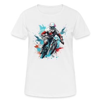 BMX Fahrer - Frauen T-Shirt atmungsaktiv - Weiß - Vorne - AI Model Female 172 dark (172cm)
