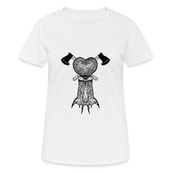 Chainsaw Axe Forester Lumberjack Saw Chain - Women's Breathable T-Shirt - white - Front - AI Model Female 172 dark (172cm)