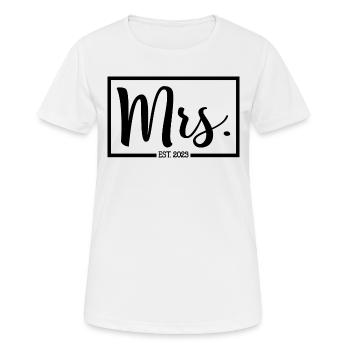 Mme Est. 2023 Fiançailles Mariage Douche nuptiale - T-shirt respirant Femme - blanc - Devant - AI Model Female 172 dark (172cm)
