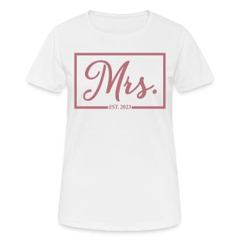 Mme Est. 2023 Fiançailles Mariage Douche nuptiale - T-shirt respirant Femme - blanc - Devant - AI Model Female 172 dark (172cm)