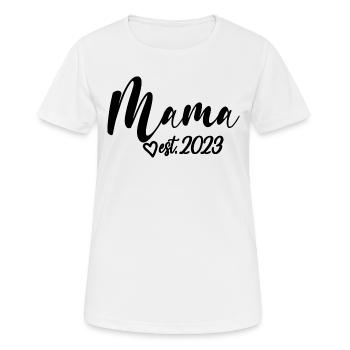 Mama Est. 2023, Maman en devenir, Annonce de grossesse - T-shirt respirant Femme - blanc - Devant - AI Model Female 172 dark (172cm)