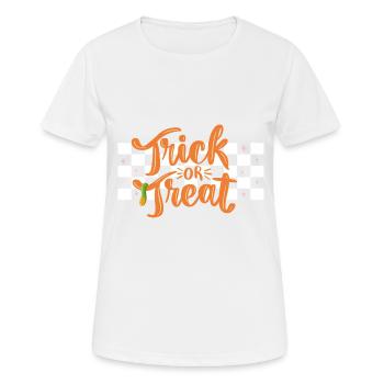 trick or treat funny halloween - T-shirt respirant Femme - blanc - Devant - AI Model Female 172 dark (172cm)