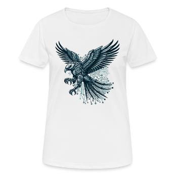 ADLER GREIFVOGEL CYBER MECHANISCH FUTURISTISCH - Frauen T-Shirt atmungsaktiv - Weiß - Vorne - AI Model Female 172 dark (172cm)