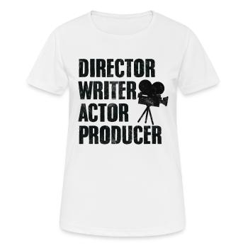 Regisseur Drehbuch Schauspieler Produzent Kamera - Frauen T-Shirt atmungsaktiv - Weiß - Vorne - AI Model Female 172 dark (172cm)