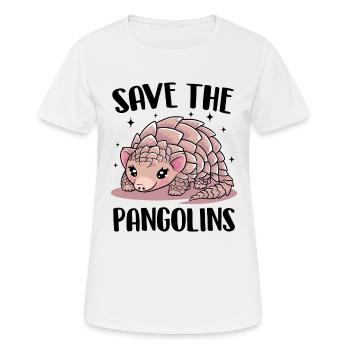 Rette die Schuppentiere Lustige Tierwelt Nächtlich - Frauen T-Shirt atmungsaktiv - Weiß - Vorne - AI Model Female 172 dark (172cm)