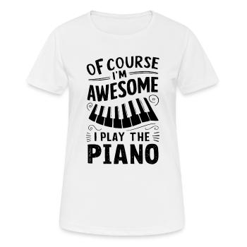 Bien sûr que je suis génial Je joue du piano drôle - T-shirt respirant Femme - blanc - Devant - AI Model Female 172 dark (172cm)