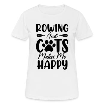 L’aviron et les chats me rendent heureux Barreur d’aviron - T-shirt respirant Femme - blanc - Devant - AI Model Female 172 dark (172cm)