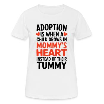 Adoption ist, wenn eine Kinderpflege lustig ist - Frauen T-Shirt atmungsaktiv - Weiß - Vorne - AI Model Female 172 dark (172cm)