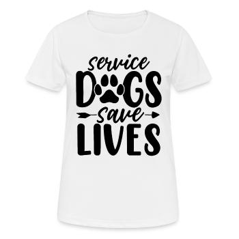 Les chiens d’assistance sauvent des vies Famille d’accueil canine pour chiens - T-shirt respirant Femme - blanc - Devant - AI Model Female 172 dark (172cm)