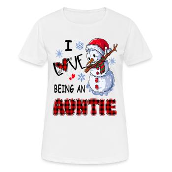 Chirstmas Snowman I Love Being An Auntie - Frauen T-Shirt atmungsaktiv - Weiß - Vorne - AI Model Female 172 dark (172cm)