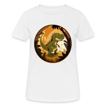 Sympathique dinosaure T-Rex - T-shirt respirant Femme - blanc - Devant - AI Model Female 172 dark (172cm)