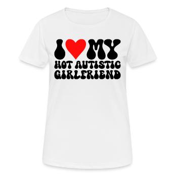 Adore Ma Copine J'aime Ma Petite Amie Autiste - T-shirt respirant Femme - blanc - Devant - AI Model Female 172 dark (172cm)