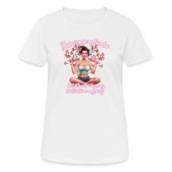 Le yoga : l’art de la sérénité et du dépassement de soi - T-shirt respirant Femme - blanc - Devant - AI Model Female 172 dark (172cm)