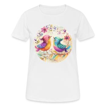 Niedliche Vögel - Frauen T-Shirt atmungsaktiv - Weiß - Vorne - AI Model Female 172 dark (172cm)