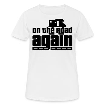 Sur la route à nouveau! - T-shirt respirant Femme - blanc - Devant - AI Model Female 172 dark (172cm)