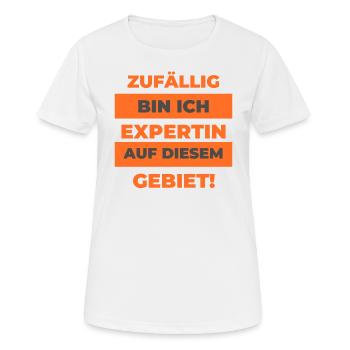 Expertin - Frauen T-Shirt atmungsaktiv - Weiß - Vorne - AI Model Female 172 dark (172cm)