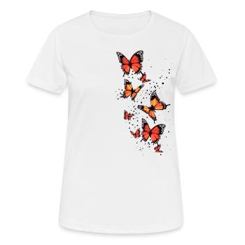 Cute Monarch butterflies - Women's Breathable T-Shirt - white - Front - AI Model Female 172 dark (172cm)