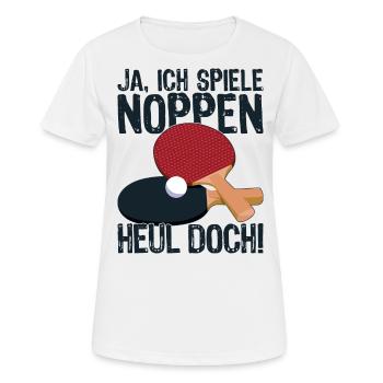 Ja ich spiele Noppen heul doch! Material Spieler - Frauen T-Shirt atmungsaktiv - Weiß - Vorne - AI Model Female 172 dark (172cm)