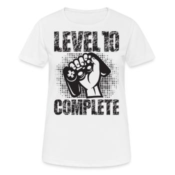 Level 10 Complete Geburtstagsgeschenk 10 Jahre - Frauen T-Shirt atmungsaktiv - Weiß - Vorne - AI Model Female 172 dark (172cm)