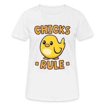Chicks Rule - Women's Breathable T-Shirt - white - Front - AI Model Female 172 dark (172cm)