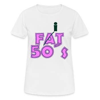 Fat Années 50 Rose Vert Foncé - T-shirt respirant Femme - blanc - Devant - AI Model Female 172 dark (172cm)