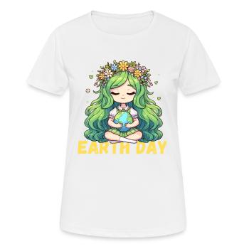 Happy Earth Day Mutter Erde Umwelt Natur Weltkugel - Frauen T-Shirt atmungsaktiv - Weiß - Vorne - AI Model Female 172 dark (172cm)