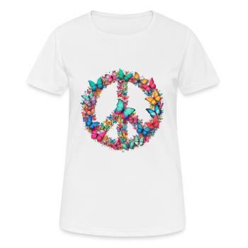 Happy Earth Day Peace Schmetterlinge Frieden Natur - Frauen T-Shirt atmungsaktiv - Weiß - Vorne - AI Model Female 172 dark (172cm)