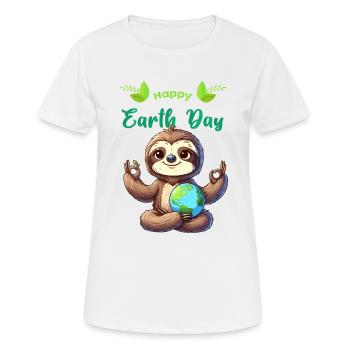 Earth Day Faultier Yoga Meditation Naturschutz - Frauen T-Shirt atmungsaktiv - Weiß - Vorne - AI Model Female 172 dark (172cm)