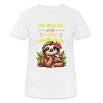 Mother's Day Sloth Mom Baby Cute Cuddle Sweet - Women's Breathable T-Shirt - white - Front - AI Model Female 172 dark (172cm)