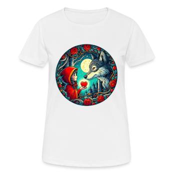 Conte de fées Le petit chaperon rouge Loup Cœur d’enfant Bien-être animal - T-shirt respirant Femme - blanc - Devant - AI Model Female 172 dark (172cm)