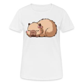 Süßes Capybara Rosa Schleife Capybara - Frauen T-Shirt atmungsaktiv - Weiß - Vorne - AI Model Female 172 dark (172cm)