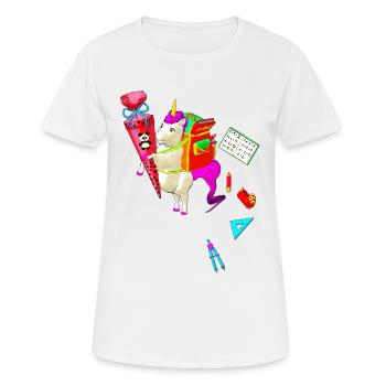 Unicorn goes to school - Women's Breathable T-Shirt - white - Front - AI Model Female 172 dark (172cm)