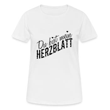 DU BIST MEIN HERZBLATT - Frauen T-Shirt atmungsaktiv - Weiß - Vorne - AI Model Female 172 dark (172cm)