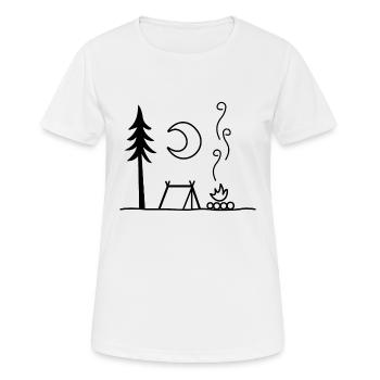 Camping Camp camp feu de camp - T-shirt respirant Femme - blanc - Devant - AI Model Female 172 dark (172cm)