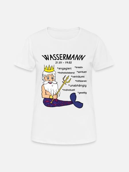 Sternzeichen Wassermann - Frauen T-Shirt atmungsaktiv - Weiß