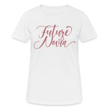 Future Novia Girlfriend Engagement Wedding Gift - Women's Breathable T-Shirt - white - Front - AI Model Female 172 dark (172cm)