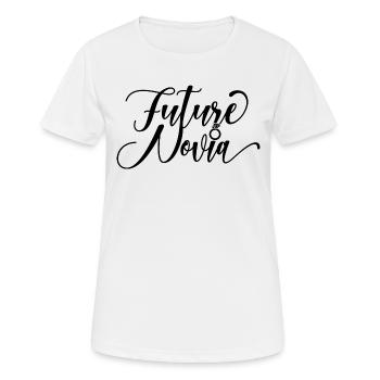 Future Novia Girlfriend Engagement Wedding Gift - Women's Breathable T-Shirt - white - Front - AI Model Female 172 dark (172cm)
