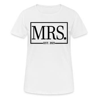 Mrs. Est. 2023 Engagement Bridal Shower Wedding - Women's Breathable T-Shirt - white - Front - AI Model Female 172 dark (172cm)