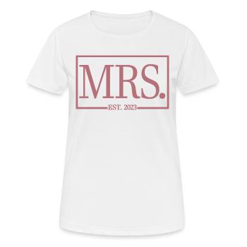 Mrs. Est. 2023 Verlobung Brautparty Hochzeit - Frauen T-Shirt atmungsaktiv - Weiß - Vorne - AI Model Female 172 dark (172cm)