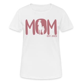 2023, Maman en devenir, annonce de grossesse - T-shirt respirant Femme - blanc - Devant - AI Model Female 172 dark (172cm)