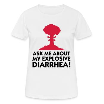 Demandez-moi au sujet de mon diarrhée explosive! - T-shirt respirant Femme - blanc - Devant - AI Model Female 172 dark (172cm)