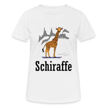 lustige Giraffe Ski Schiraffe Berge Geschenkidee - Frauen T-Shirt atmungsaktiv - Weiß - Vorne - AI Model Female 172 dark (172cm)