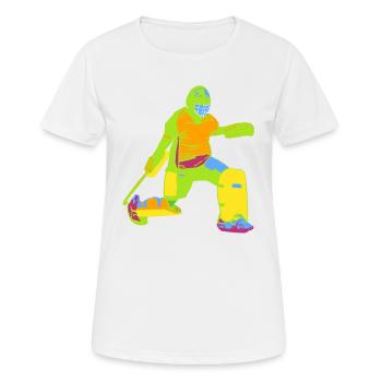 Gardien de but coloré - T-shirt respirant Femme - blanc - Devant - AI Model Female 172 dark (172cm)