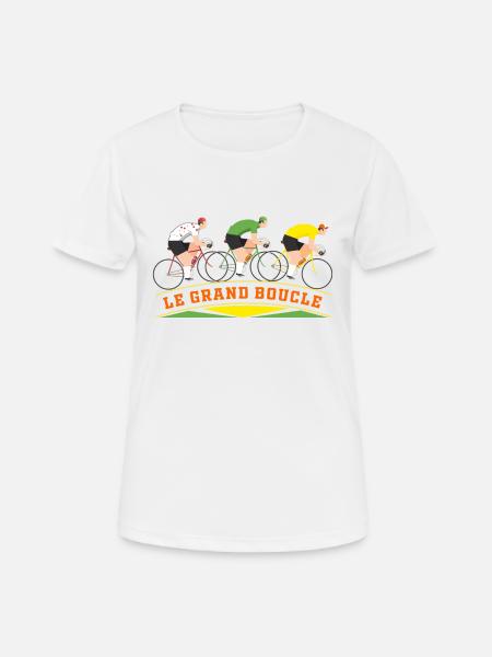 France, France weißes, France gepunktetes - Dame T-shirt svedtransporterende - hvid